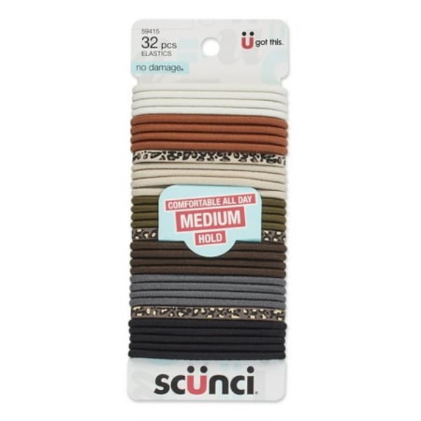 Picture of Scunci No Damage Elastic Nylon Ponytail Holders 32 Ct