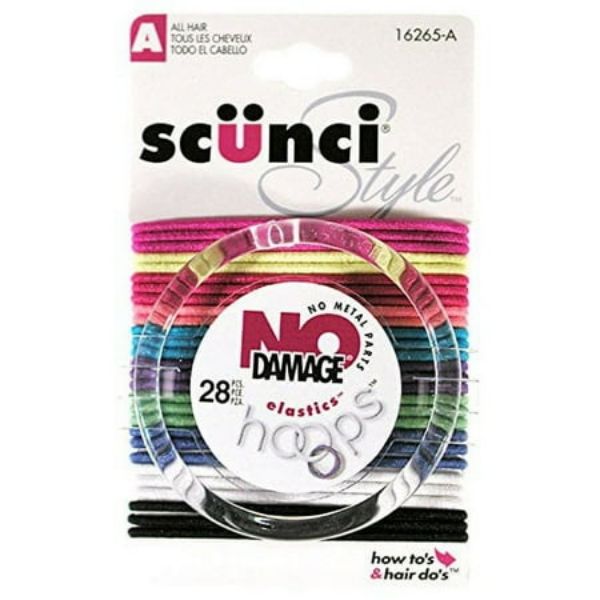 Picture of Scunci No Damage Elastics Medium 28 Ct. Assorted Colors