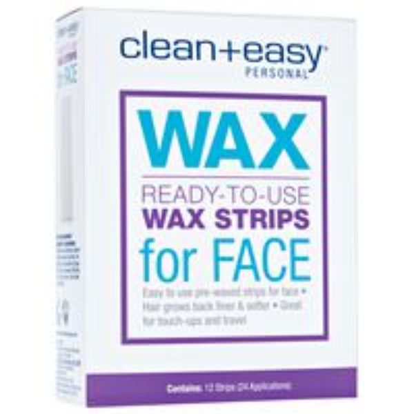 Picture of Clean + Easy Ready-To-Use Wax Strips for Face 12 Count